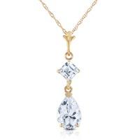 Aquamarine Droplet Pendant Necklace 2.0ctw in 9ct Gold