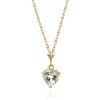 aquamarine heart pendant necklace 115ct in 9ct gold