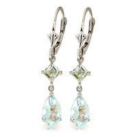 Aquamarine Droplet Earrings 4.5ctw in 9ct White Gold