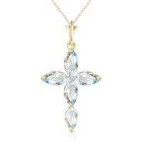 Aquamarine and Diamond Pendant Necklace 1.08ctw in 9ct Gold