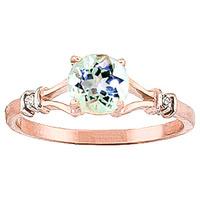 aquamarine and diamond aspire ring 10ct in 9ct rose gold