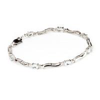 Aquamarine and Diamond Tennis Bracelet 2.0ctw in 9ct White Gold