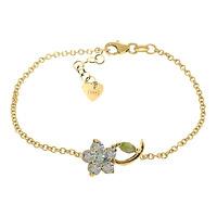 Aquamarine and Peridot Adjustable Flower Petal Bracelet 0.87ctw in 9ct Gold