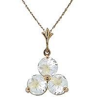 aquamarine trinity pendant necklace 075ctw in 9ct gold