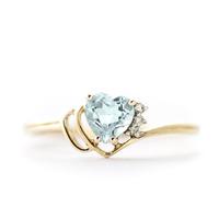 Aquamarine and Diamond Passion Ring 0.95ct in 9ct Gold