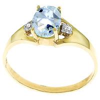 Aquamarine and Diamond Desire Ring 0.75ct in 9ct Gold