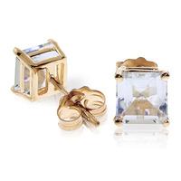 Aquamarine Stud Earrings 1.75ctw in 9ct Gold