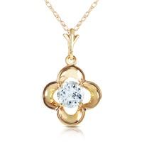 Aquamarine Corona Pendant Necklace 0.55ct in 9ct Gold