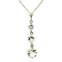 Aquamarine Trinity Pendant Necklace 3.6ctw in 9ct Gold