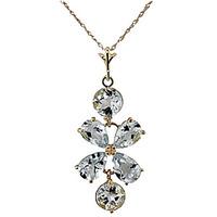 Aquamarine Blossom Pendant Necklace 3.15ctw in 9ct Gold