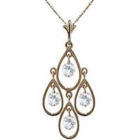 Aquamarine Quadruplo Milan Pendant Necklace 1.2ctw in 9ct Gold