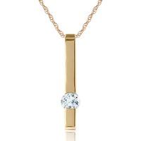 Aquamarine Bar Drop Pendant Necklace 0.25ct in 9ct Gold