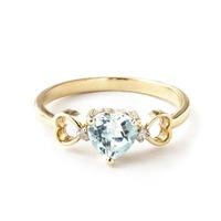 Aquamarine and Diamond Trinity Ring 0.95ct in 9ct Gold