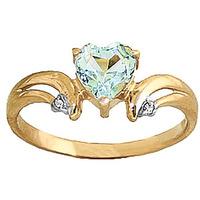 Aquamarine and Diamond Ring 0.95ct in 9ct Gold