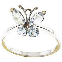 Aquamarine Butterfly Ring 0.6ctw in 9ct Gold