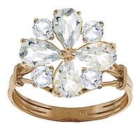 aquamarine sunflower cluster ring 243ctw in 9ct gold