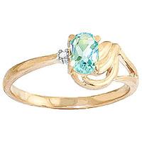 Aquamarine and Diamond Ring 0.45ct in 9ct Gold