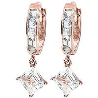 Aquamarine Huggie Hoop Earrings 4.0ctw in 9ct Rose Gold