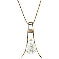 aquamarine eiffel pendant necklace 15ct in 9ct gold