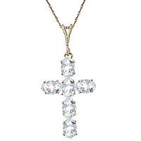 Aquamarine Rio Cross Pendant Necklace 1.5ctw in 9ct Gold