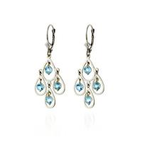 Aquamarine Quadruplo Milan Drop Earrings 2.4ctw in 9ct White Gold