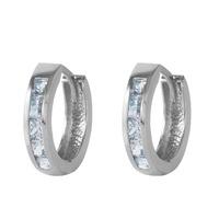 Aquamarine Huggie Earrings 0.85ctw in 9ct White Gold