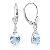 Aquamarine Belle Drop Earrings 2.85ctw in 9ct White Gold