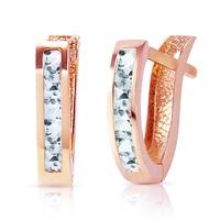 Aquamarine Acute Huggie Earrings 0.85ctw in 9ct Rose Gold