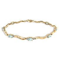 aquamarine and diamond tennis bracelet 20ctw in 9ct gold