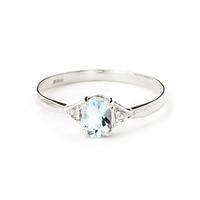 Aquamarine and Diamond Allure Ring 0.45ct in 9ct White Gold