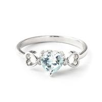 aquamarine and diamond trinity ring 095ct in 9ct white gold