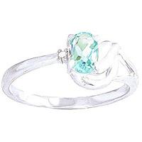 Aquamarine and Diamond Ring 0.45ct in 9ct White Gold