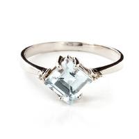 aquamarine and diamond ring 175ct in 9ct white gold