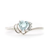 Aquamarine and Diamond Passion Ring 0.95ct in 9ct White Gold