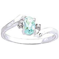 aquamarine and diamond embrace ring 045ct in 9ct white gold