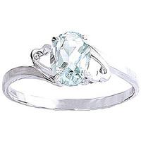 Aquamarine Classic Desire Ring 0.75ct in 9ct White Gold