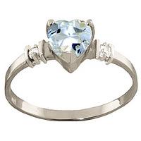 Aquamarine and Diamond Ring 0.95ct in 9ct White Gold