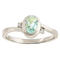 Aquamarine and Diamond Meridian Ring 0.5ct in 9ct White Gold