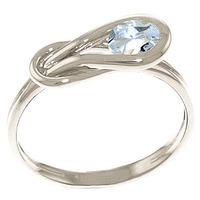 Aquamarine San Francisco Ring 0.65ct in 9ct White Gold