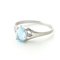 Aquamarine and Diamond Desire Ring 0.75ct in 9ct White Gold