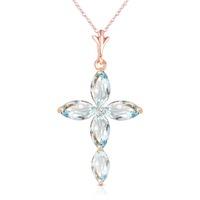 Aquamarine and Diamond Pendant Necklace 1.08ctw in 9ct Rose Gold