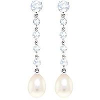 aquamarine and pearl by the yard drop earrings 100ctw in 9ct white gol ...