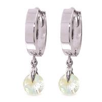 Aquamarine Huggie Drop Earrings 1.3ctw in 9ct White Gold