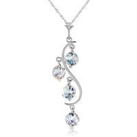 Aquamarine Dream Catcher Pendant Necklace 2.25ctw in 9ct White Gold