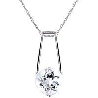 Aquamarine Embrace Pendant Necklace 1.45ct in 9ct White Gold