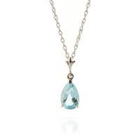 Aquamarine Belle Pendant Necklace 1.5ct in 9ct White Gold