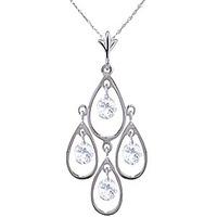 Aquamarine Quadruplo Milan Pendant Necklace 1.2ctw in 9ct White Gold