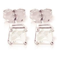 Aquamarine Alexandra Stud Earrings 0.8ctw in 9ct White Gold