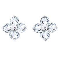 Aquamarine Clover Stud Earrings 1.15ctw in 9ct White Gold