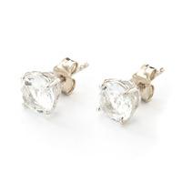 Aquamarine Stud Earrings 3.1ctw in 9ct White Gold